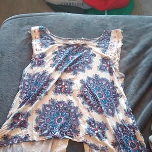 Floral tank top with lace backing